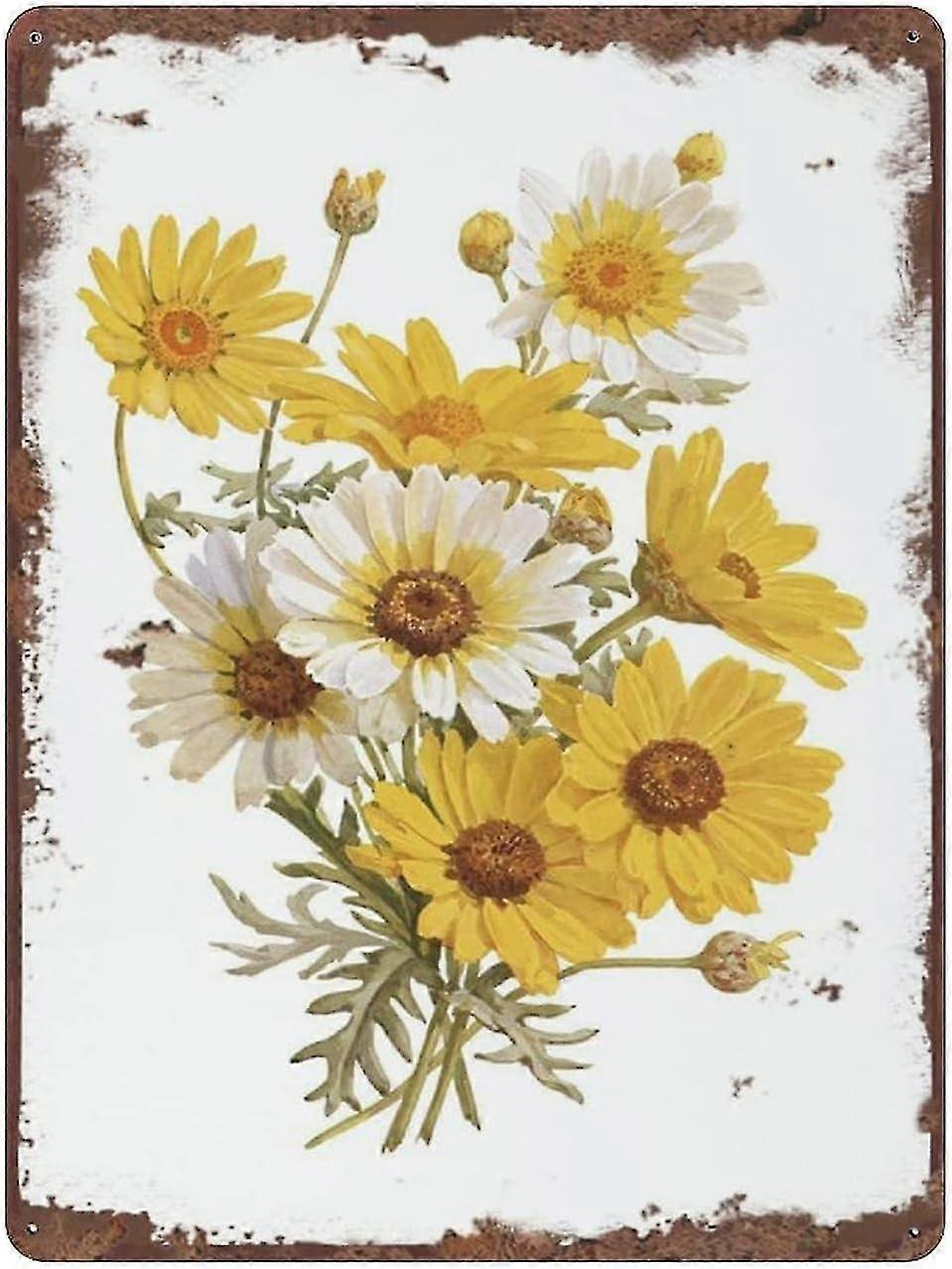 Placa de Metal Floral Suculenta Buquê Vintage Cartaz de Lata Placa de Metal 8x12 Polegadas OU 12x16 Polegadas Modo 2