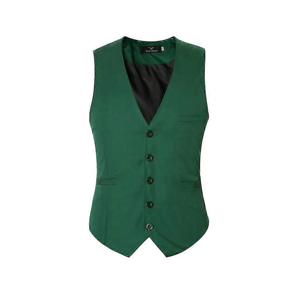 Men'S Solid Color Single-Breasted   Waistcoat Vest