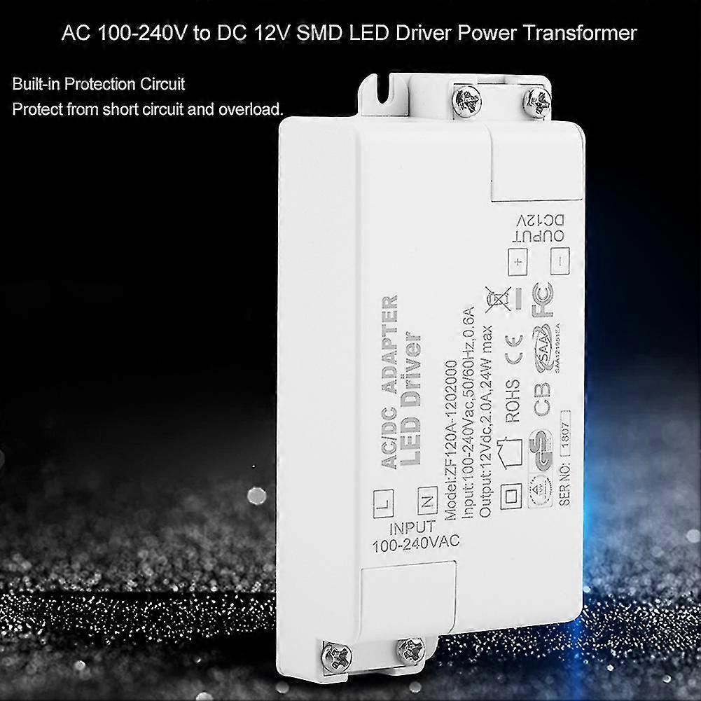 Ac 100-240v To Dc 12v Smd Led Driver Switch Power Transformer For Led Strip Light (24w)