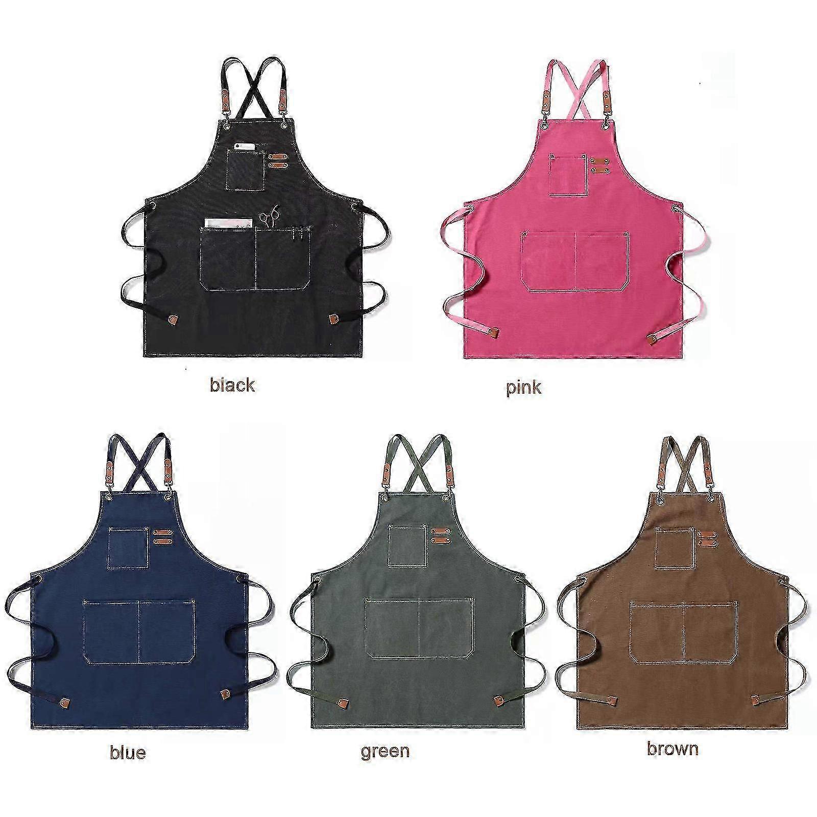 Hot New Canvas Pocket Apron Adjustable Baking Chefs Kitchen Coffee Cooking Bbq