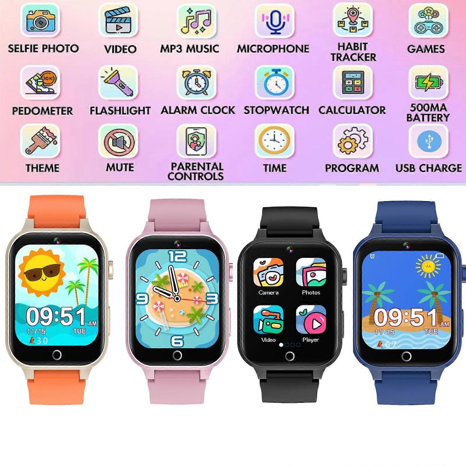 ビデオカメラ付き子供用スマートウォッチ音楽プレーヤー教育誕生日プレゼント