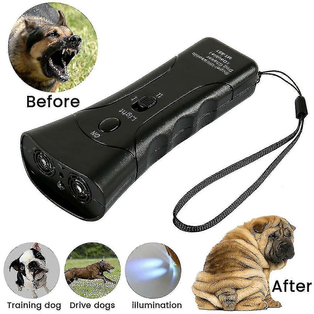 Pet Gentle Ultrasonic Dog Anti-Bell Trainer Led Light Chaser Device -