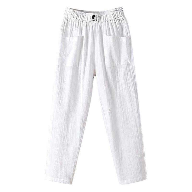 Women's Pants Casual Elastic Waist Slimming Casual Cropped Loose Pants