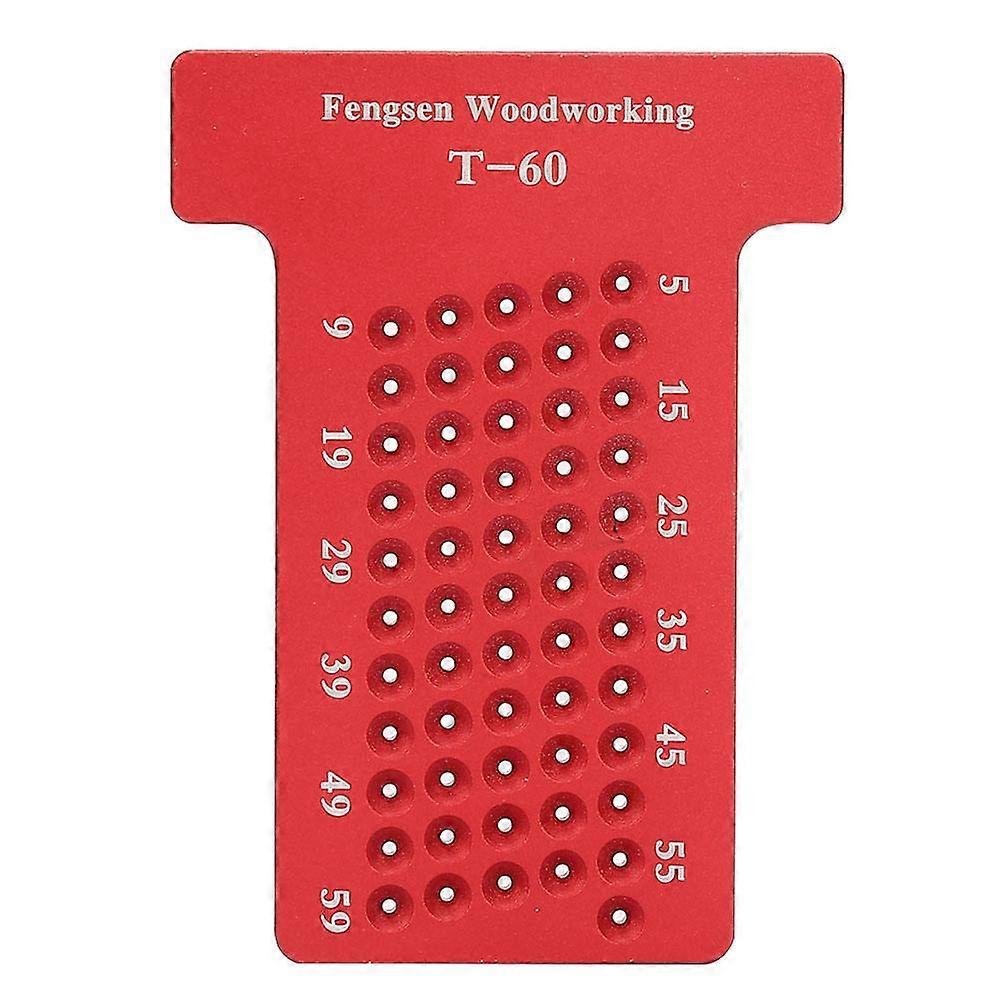 Scribing Ruler, Woodworking T-Type Aluminum Alloy Hole Gauge Carpenter Marking Tool, Wear-Resistant, for Woodworker and DIY Enthusiasts