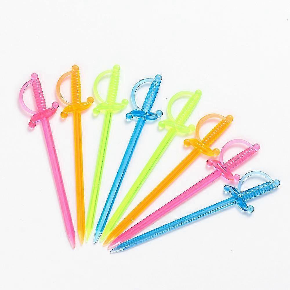600pcs Assorted Color Disposable Plastic Fruit Sword Picks Food Toothpicks Cocktail Sticks Party
