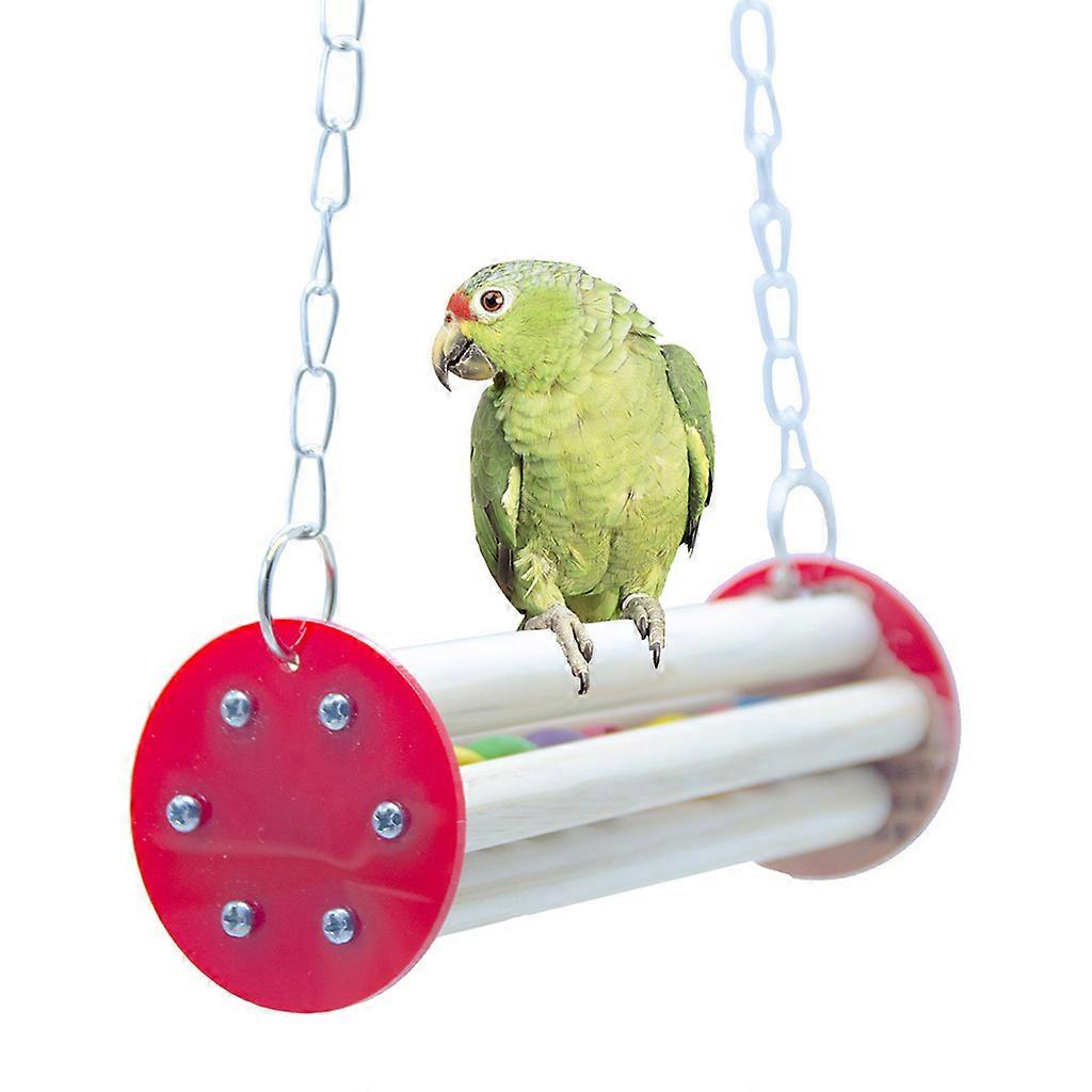 Columpios de madera Perchas para loros Stand Cage Hanging Bite Chew Toy