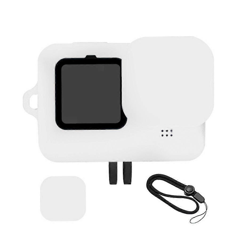Silicone Protective for Case Housing for Shell Protector Cover with Anti-Lost Strap & Lens Cap for Hero 9 Action Cameras
