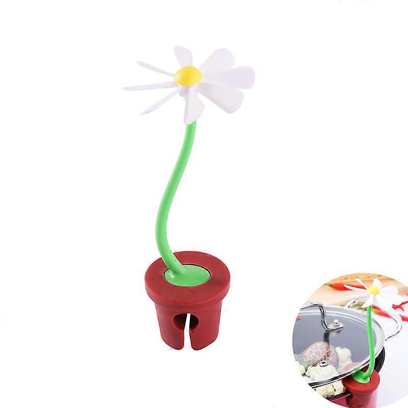 Daisy self-rotating lid raises overflow preventer