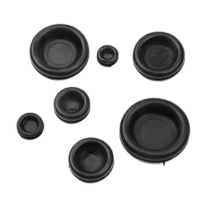 170Pcs 7 Sizes Rubber Grommet Assortment Kit, Firewall Hole Plug Set Electrical Wire Gasket Solid Hole Plugs Set