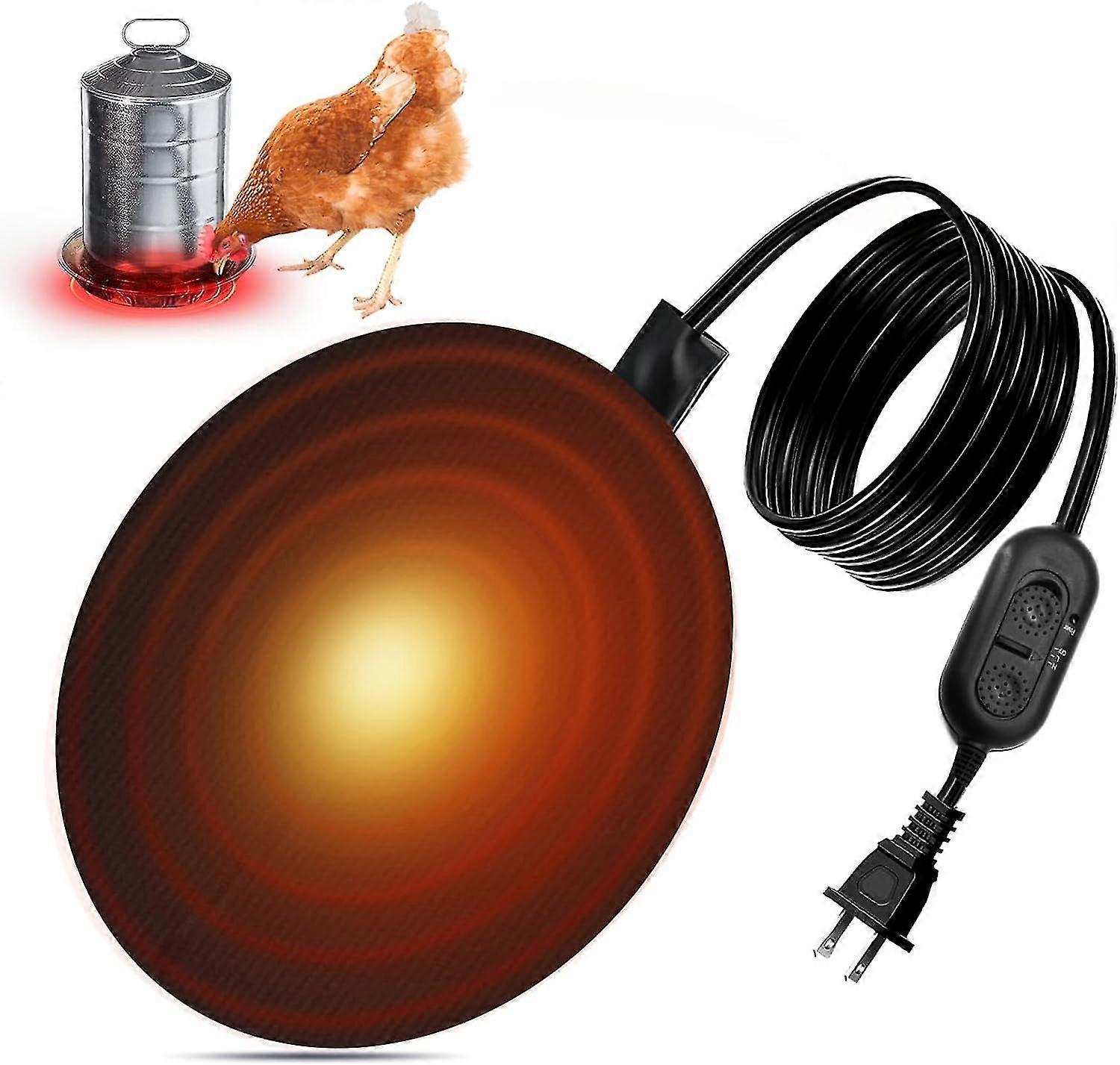 Heated Chicken Waterer Adjustable Temperature Chicken Water Heater Base for Winter Waterproof