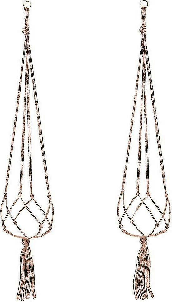 2-pack makrameblomhängare, kruka, 4 repben, 105 cm