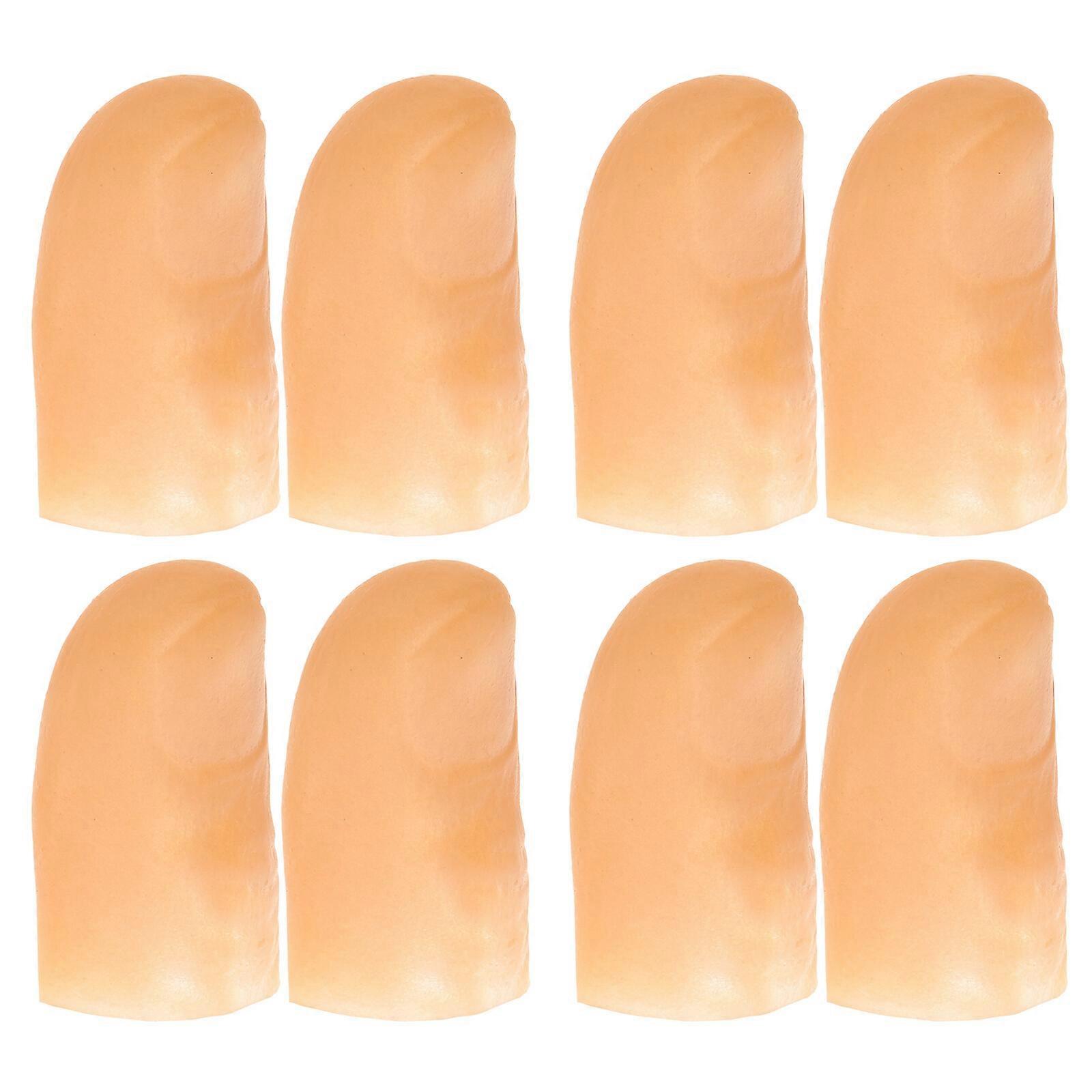 8pcs Trick Thumb Tip Light Thumb Tip Toy Super Bright Flashing Finger Lamp (Red Light)