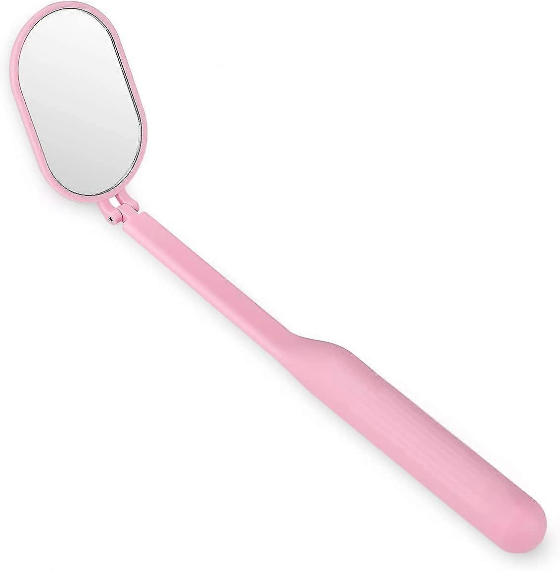 Eyelash Extensions Mirror  Lash Mirror Adjustable Folding Inspection Mirror False Lash Extensions Supplies (Pink)