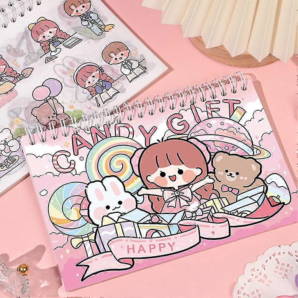 50 Pcs Kawaii Character Pattern Sticker Coil Book 's Gift