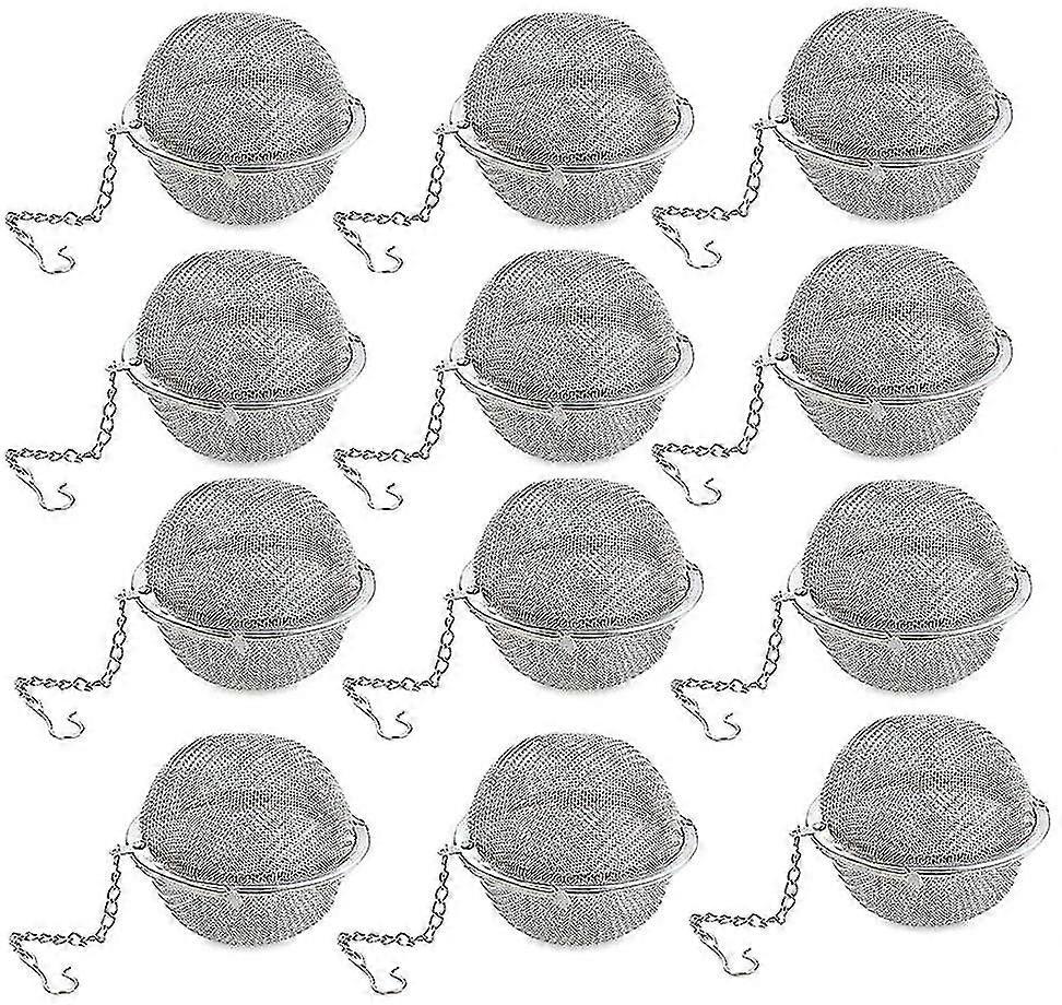 12pcs Stainless Steel Tea Ball Mesh Tea Infuser Strainers Premium Tea Filter Tea Interva