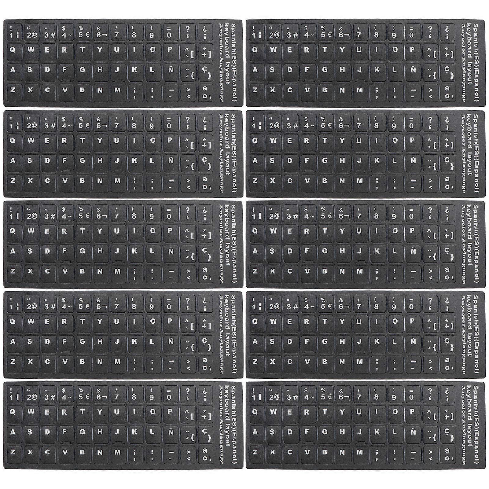 10Pcs Universal Foreign Language Keyboard Stickers Keyboard Protector PC Layout