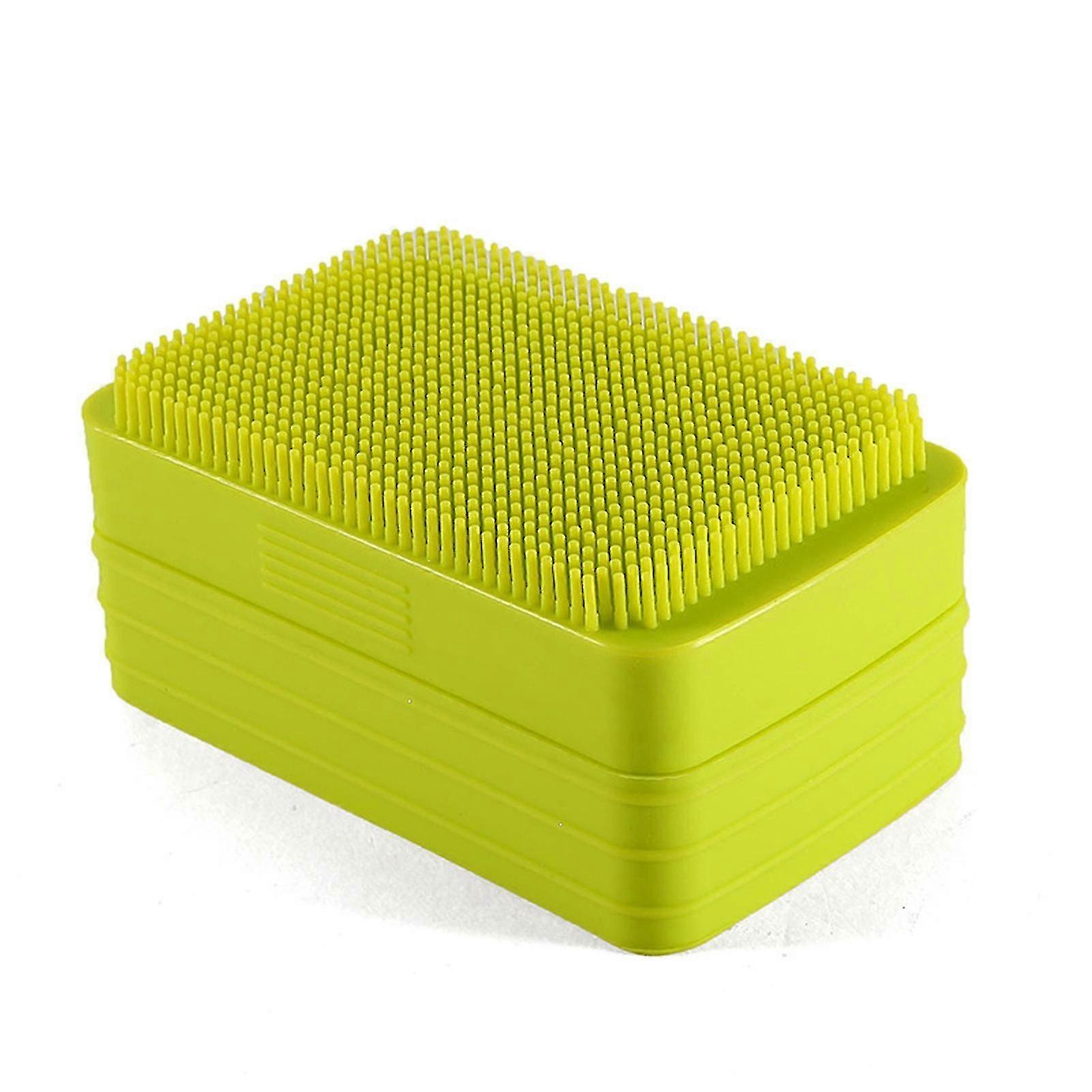 Silicone Soap Box With Lid Creative Portable Shower Brush Double-sided Multifunc - PW