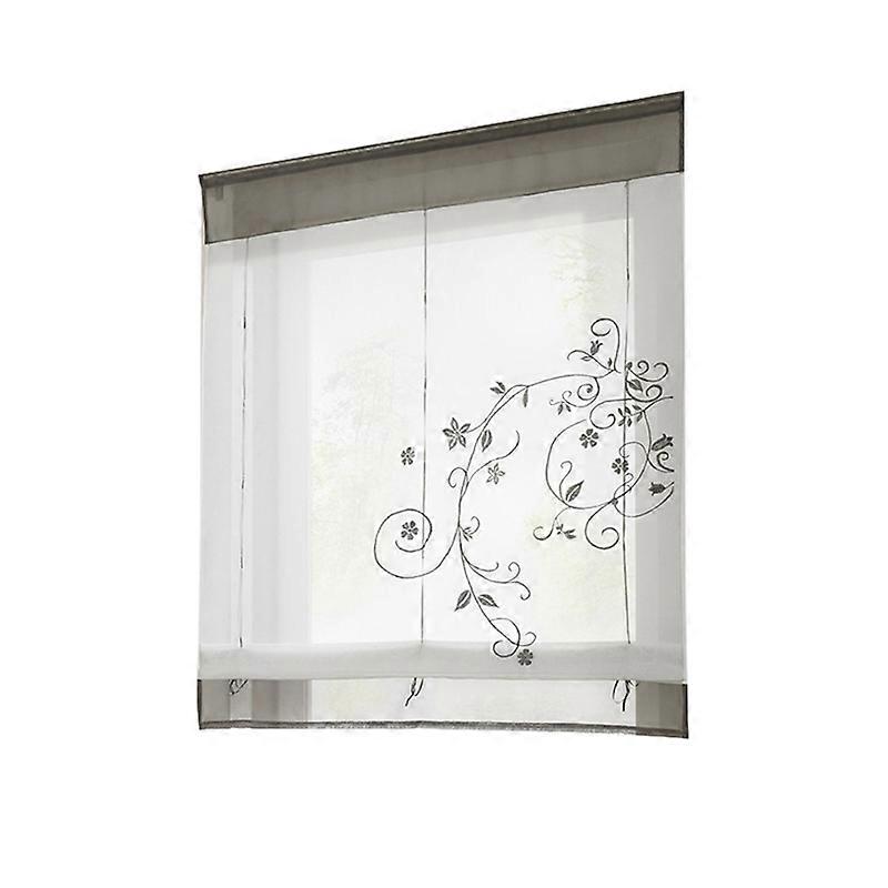 Roman Leaves Embroidered Window Screen Room Devider
