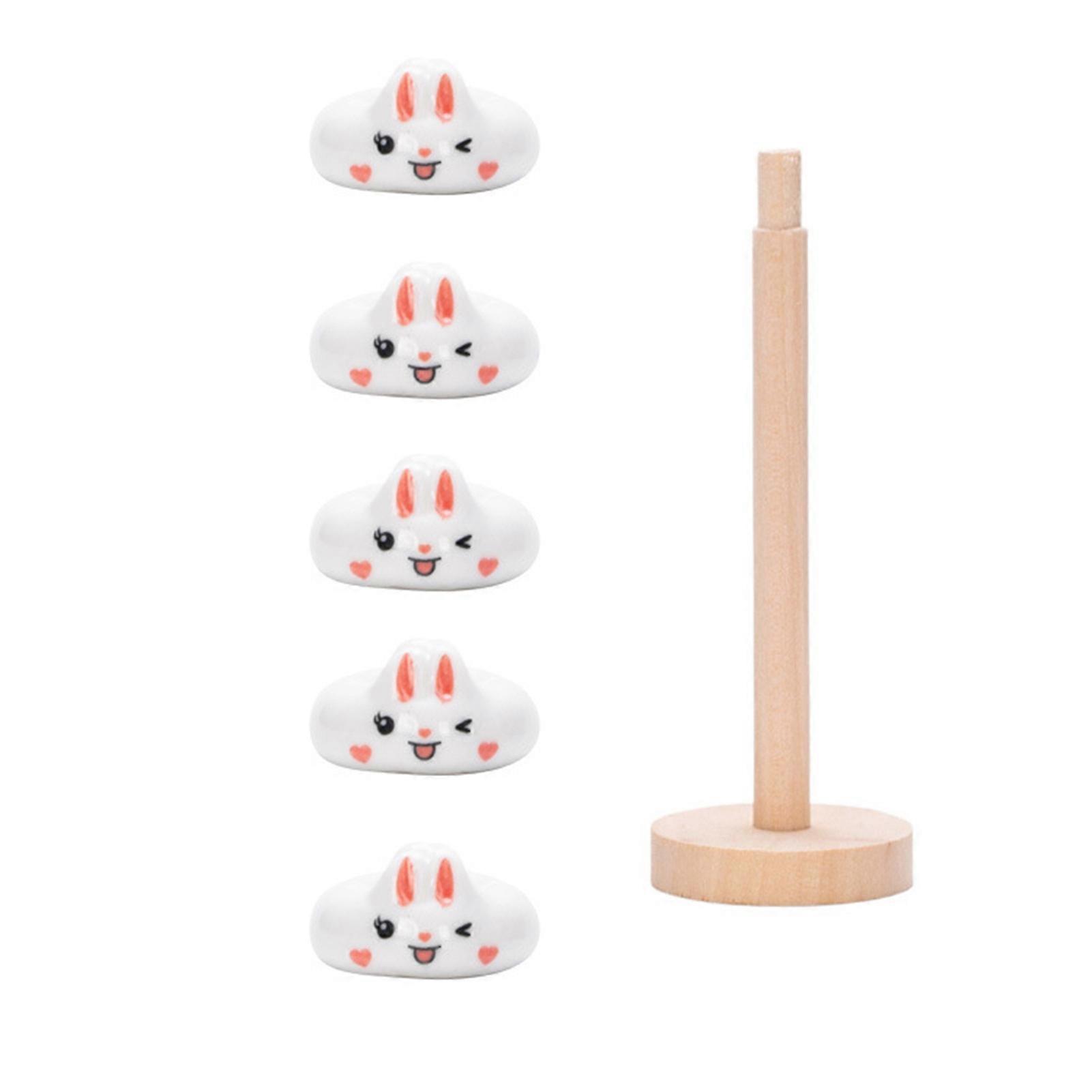 1 Set Chopstick Rests Creative Shape Adorable Appearance Multipurpose Ceramic Rabbit Pattern Chopstick Holders Stands Home Supplies QingHai