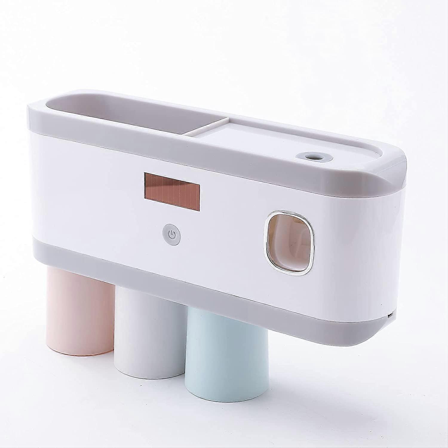 Toothbrush Holder Toothpaste Dispenser, Automatic Wall Mounted Toothpaste Dispenser and Toothbrush