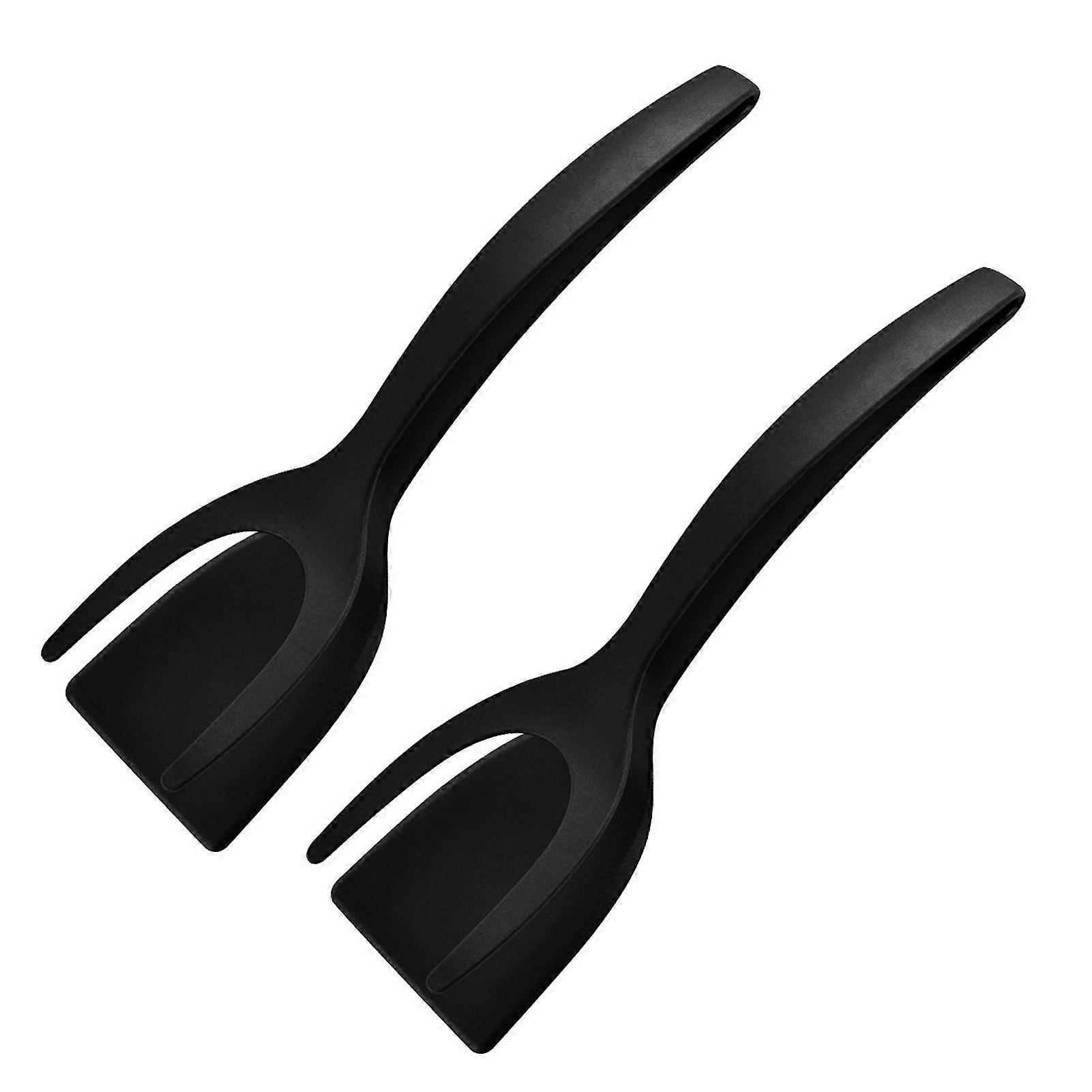 Tyuhe 2Pcs Spatula Tongs Non-Stick Silicone Spatula Heat Resistant Multi-Purpose Kitchen Tongs Tool for Home