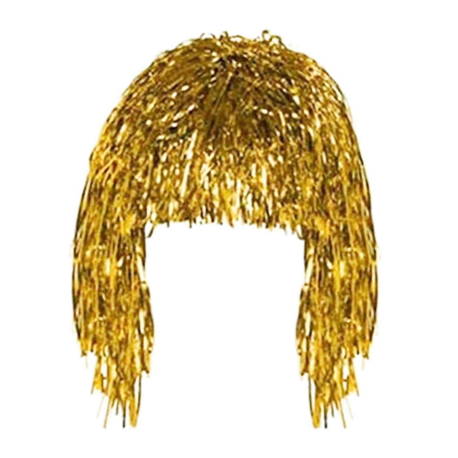 Cosplay Disco Wig Foil Tinsel Shiny Party Wig Adults Metallic Cosplay Supplies Funny Atmosphere