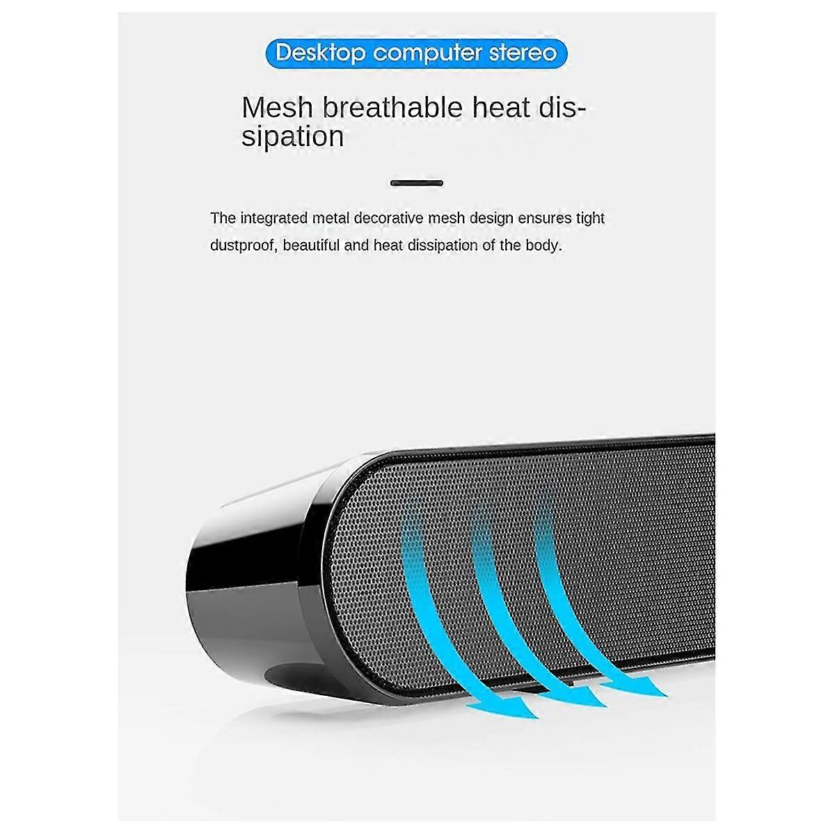 Computer Speaker With Mic Desktop Sound Bar Subwoofer Speakers For Laptop Notebook Pc Loudspeaker Black