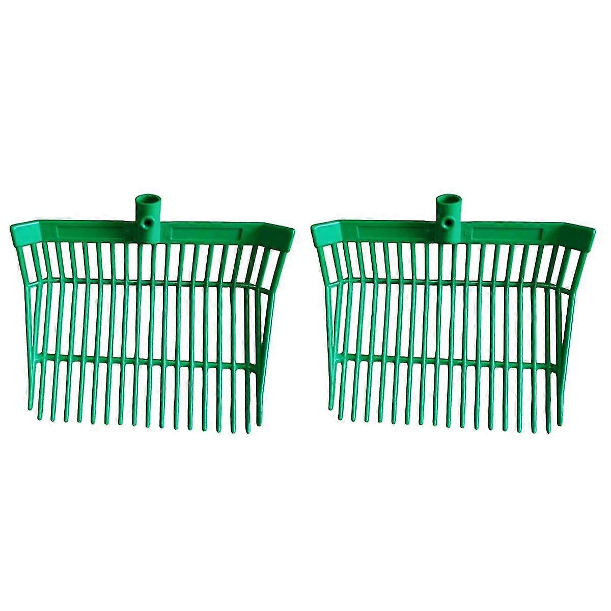 Manure Fork Replacement , Pitchfork , Horse Manure Rake, For Picking Up Manure, Stable Waste Removal,green,2pcs