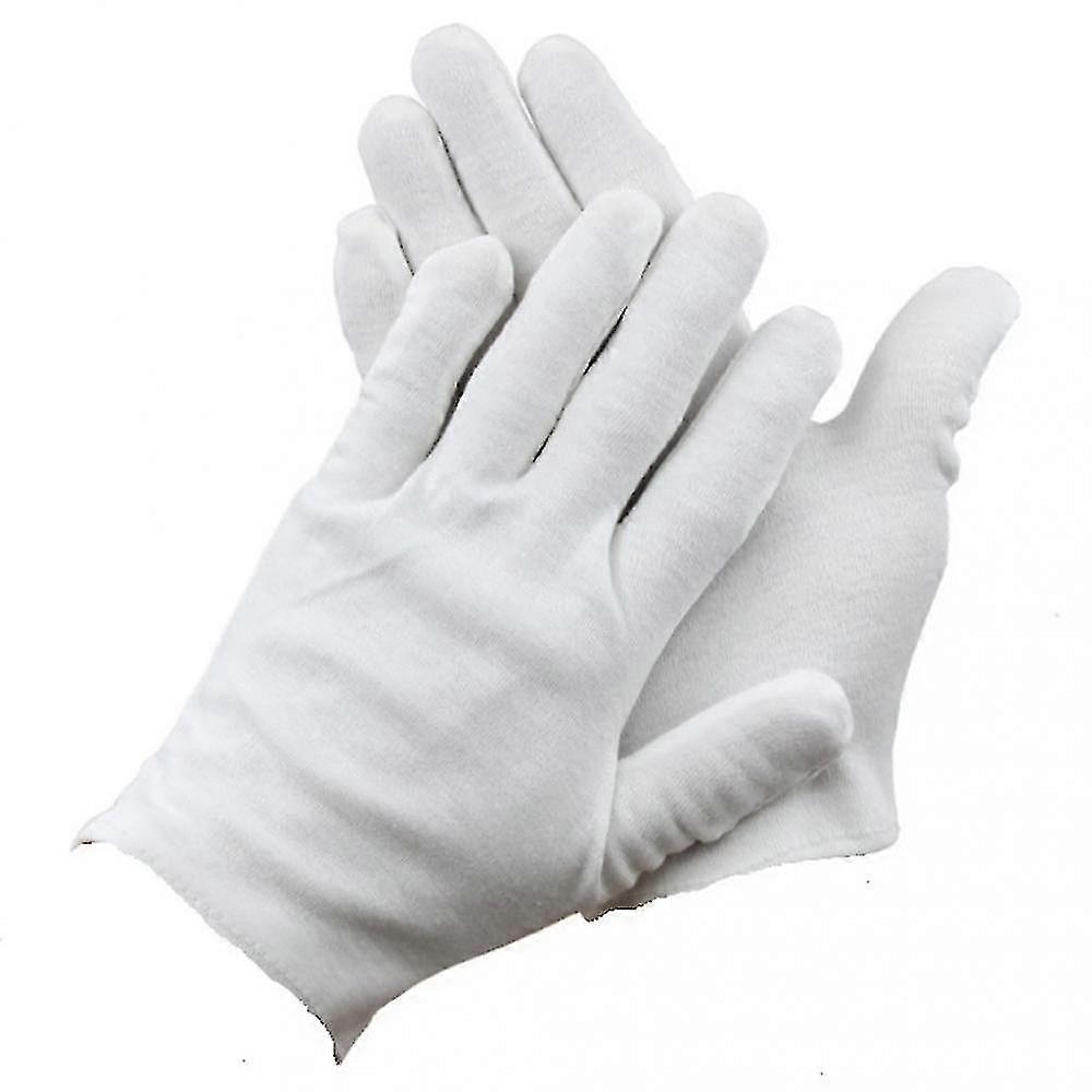 white cotton elastic stretch sweat-proof breathable gloves
