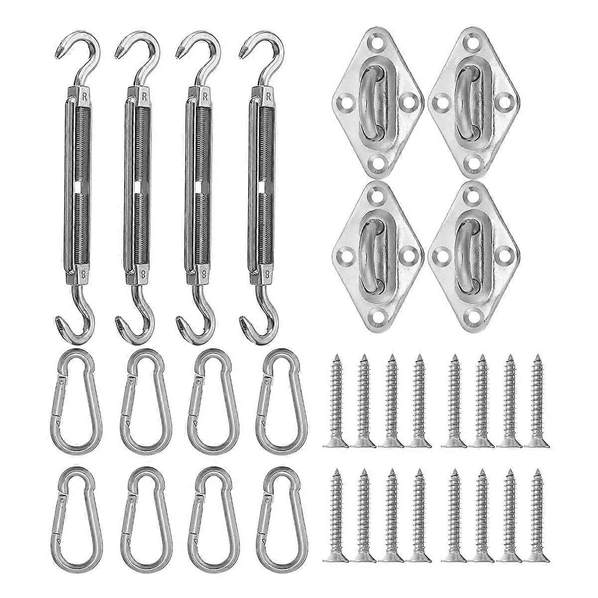 32Pcs Sun Shade Sail Accessories For Triangle Square Shade Sail Replacement Accessories