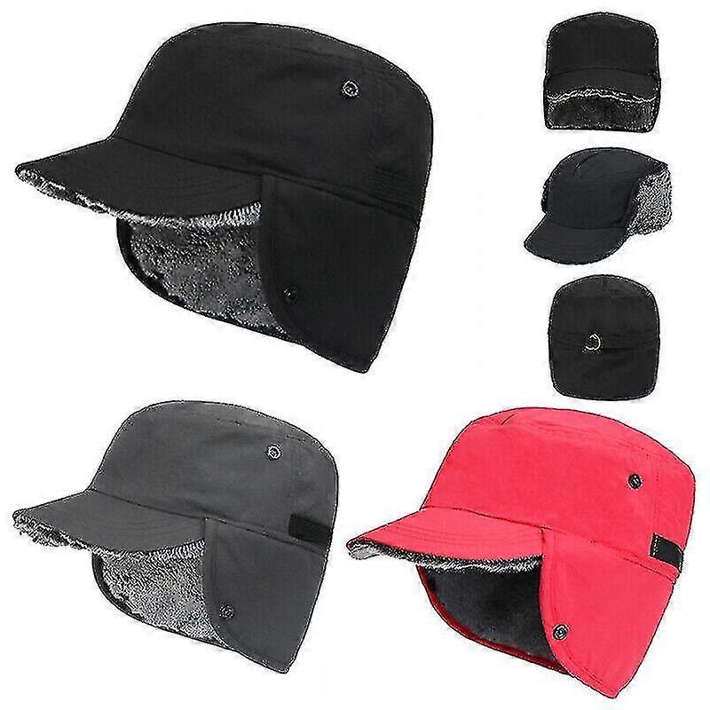 Winter Warm Ear Flaps Hat With Peaked Cap Basecap Trapper Waterproof Unisex