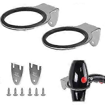 2 Pack in acciaio inossidabile supporto per asciugacapelli per montaggio a parete Supporto per asciugacapelli antiruggine Supporto per asciugacapelli a parete con 2 rondelle in acciaio inossidabile e 6 viti