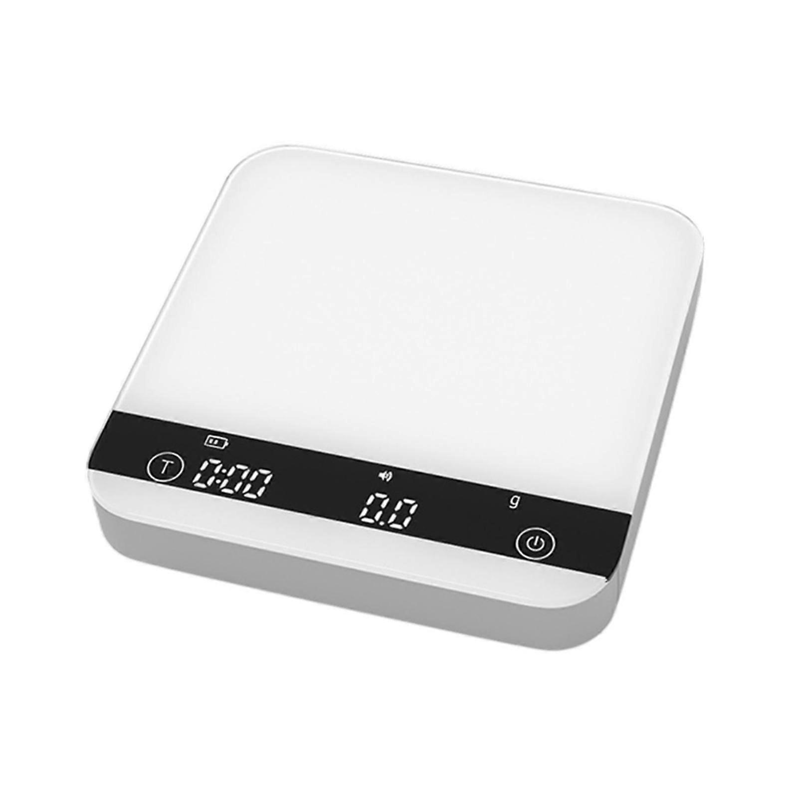 Digital Scale with Timer 2kg/0.1G Electronic Weighing Scale for Home white
