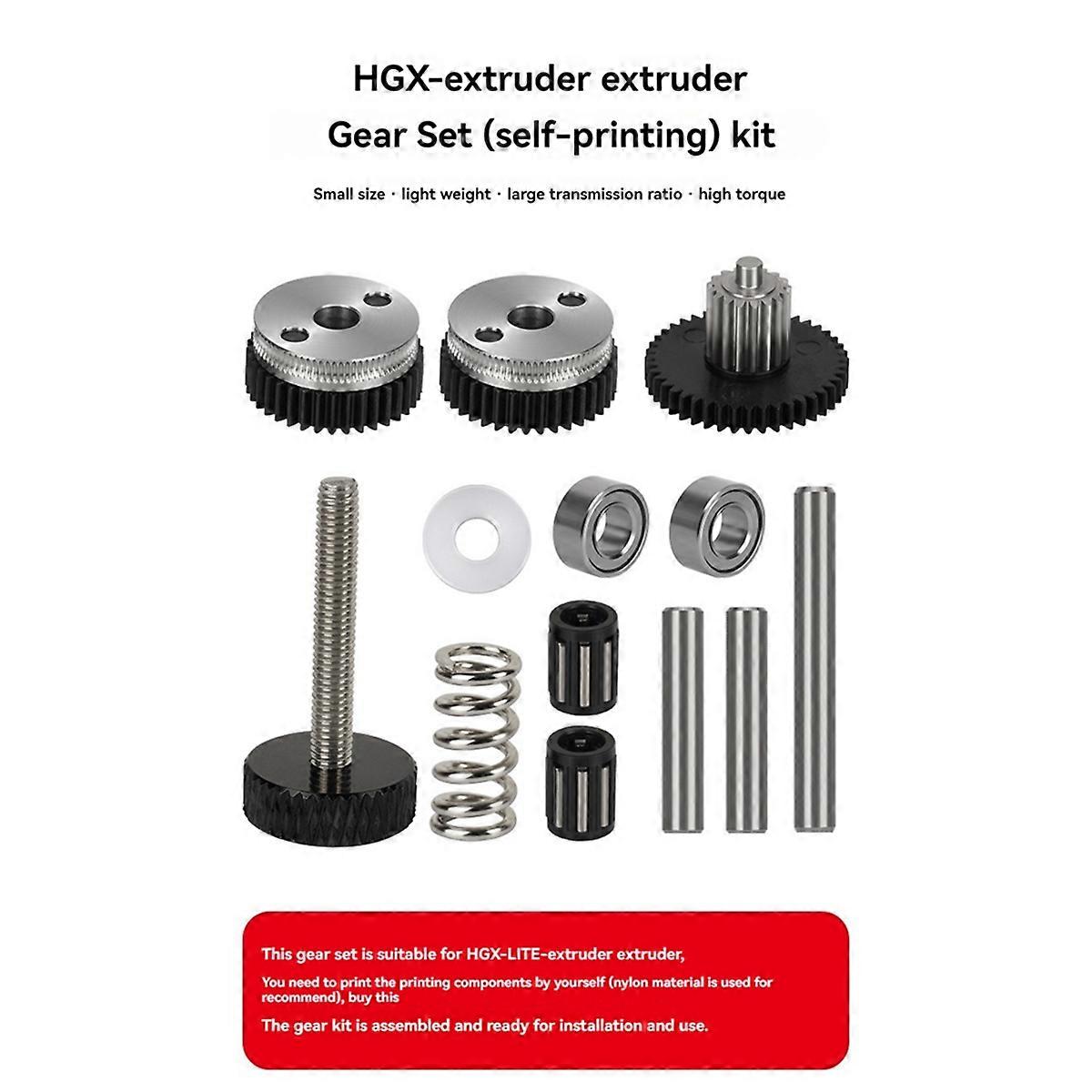 -Extruder, Extruder Gear Kit 2.4 0.1 High Precision Gear Hardened Steel Extruder 3D Print Accessori