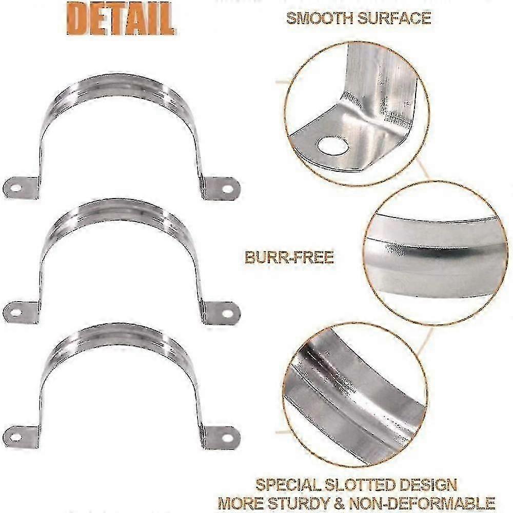 Uxcell Rigid Pipe Strap, 304 Stainless Steel Conduit Clamp 1 Hole Thicken U Bracket 4/9 (12mm