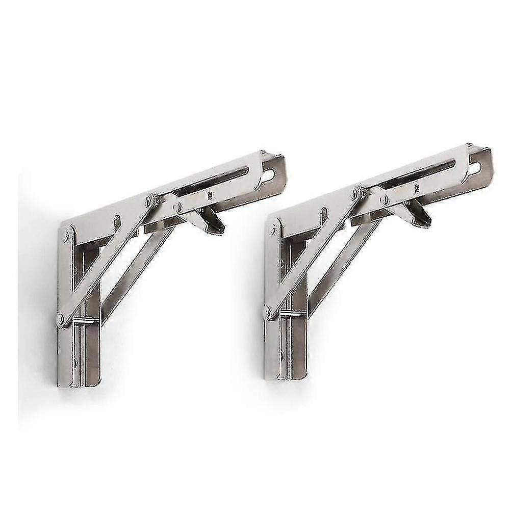 12inch 2pcs Heavy Duty Stainless Steel Folding Shelf Brackets