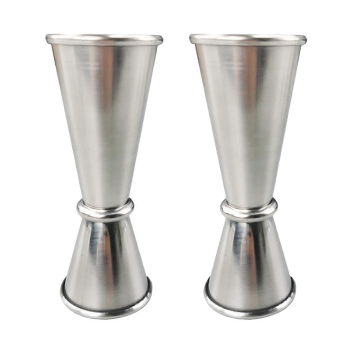 2 stk 304 rustfritt stål cocktail dobbel jigger måling oz kopp bar verktøy skudd for bartender bartender jiggers