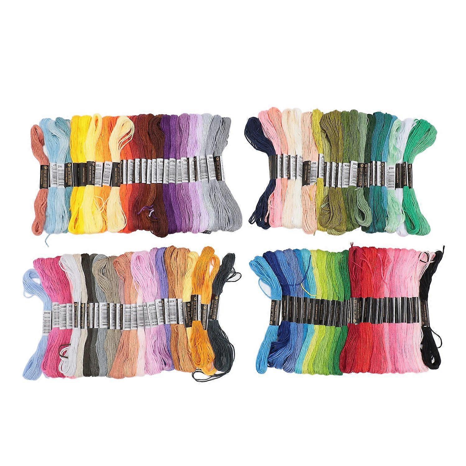 100 Skeins Embroidery Thread Durable Polyester 6 Strands Bright Rich Colors Multi Purpose Embroidery