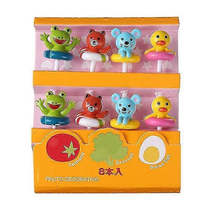 Dessert Forks, Set of 8 with Adorable Animal - Shaped Toppers for Kids, Decorative and Fun for Snacks and Desserts