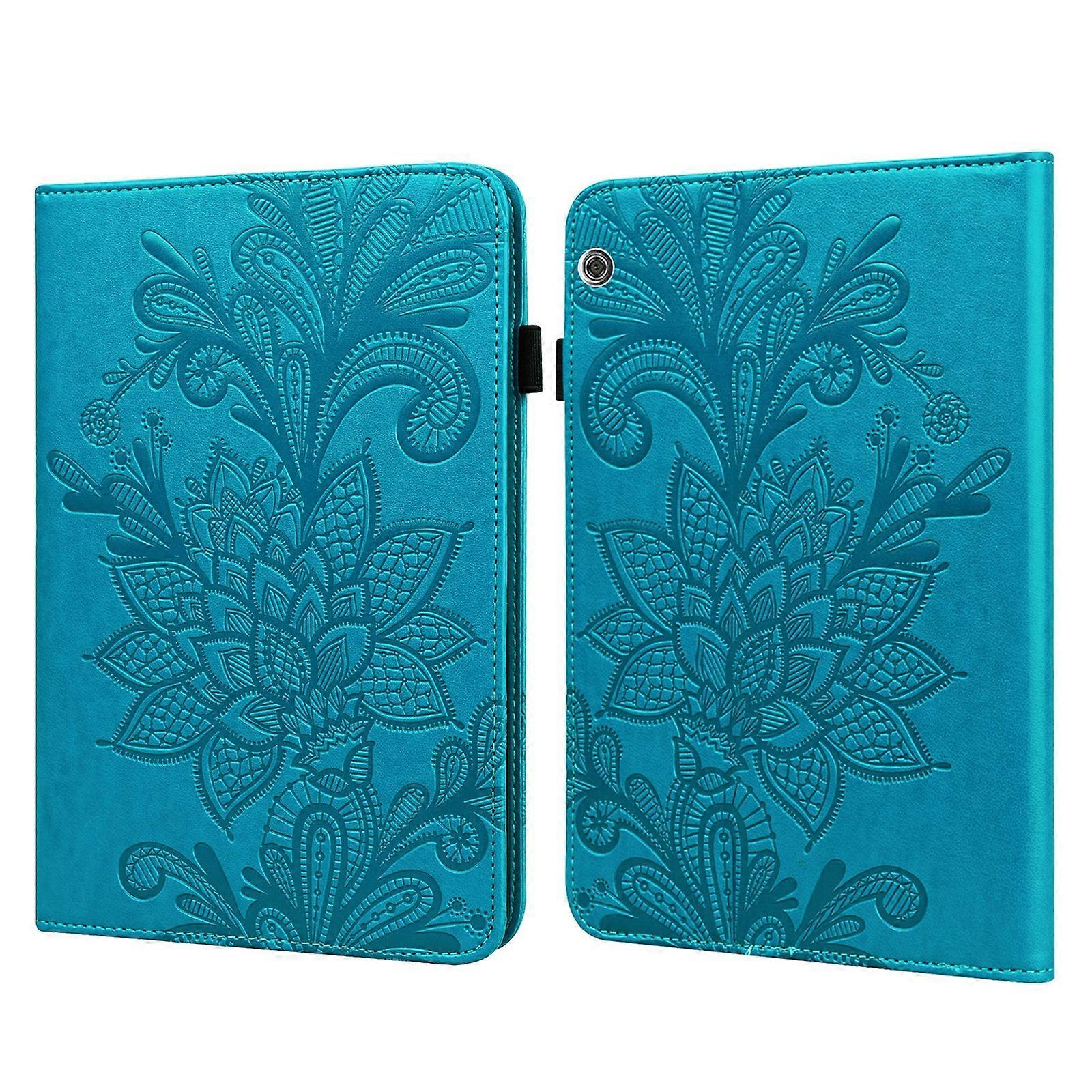 For Huawei MediaPad T5 Lace Flower Embossing Pattern Horizontal Flip Leather Case with Holder & Card Slots & Wallet & Photo Frame