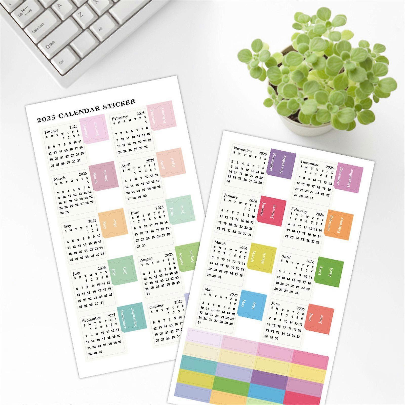 2025 Calendar Stickers Diary Notebook Classification Label Stickers Month Stickers Flye255967