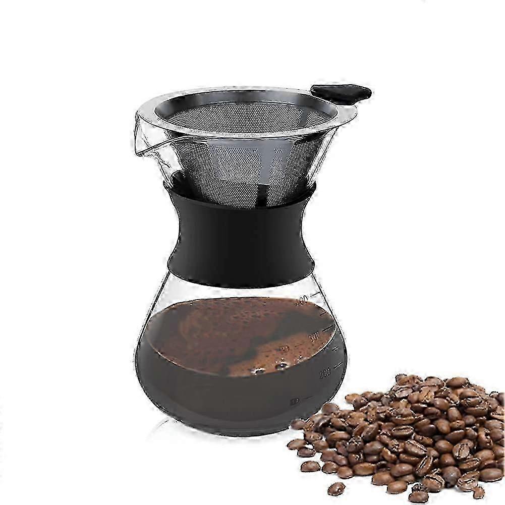Pour-over coffee machine 401 ml, manual coffee machine, filter coffee machine, coffee machine with permanent filter, pour-over coffee machine, manual