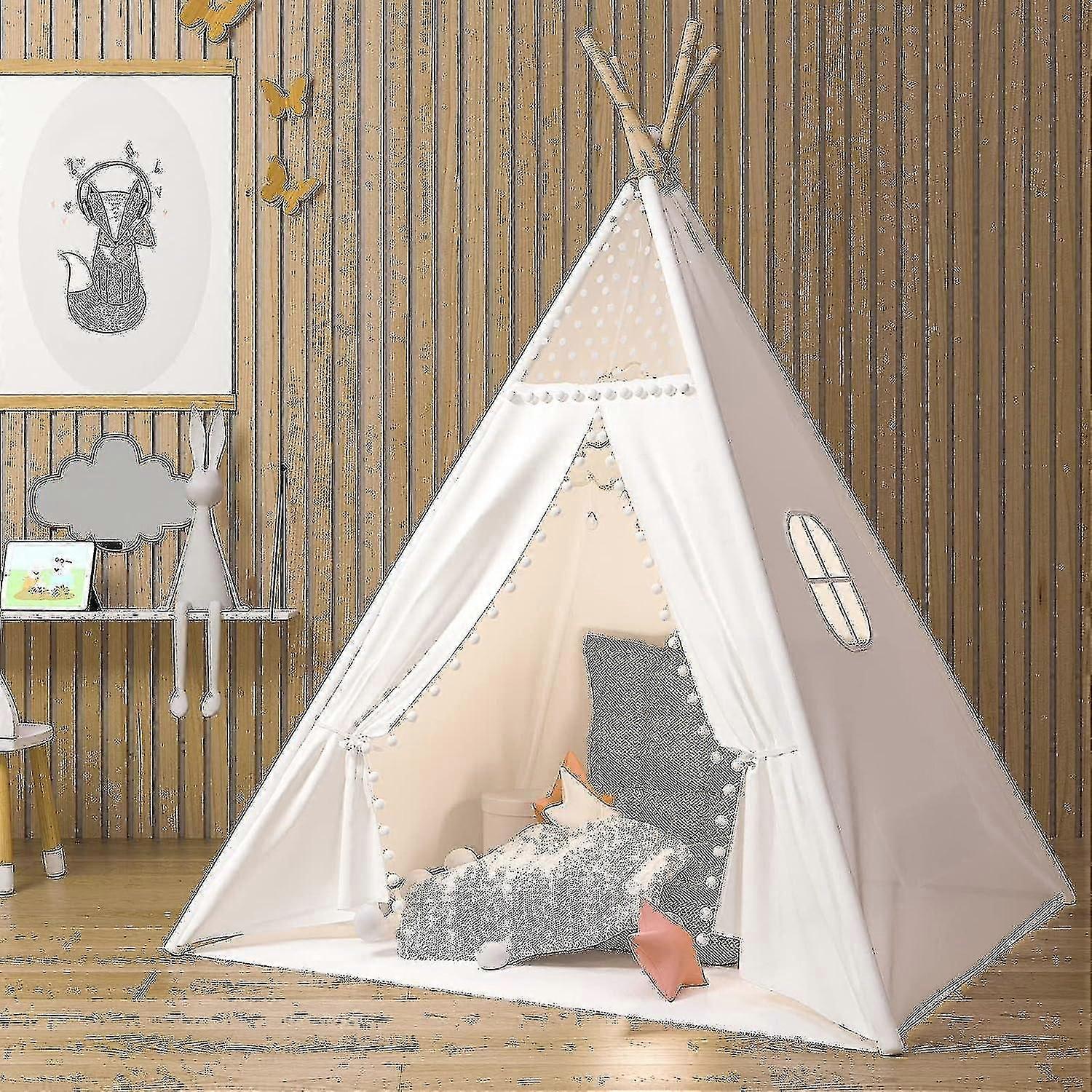 خيمة Teepee للأطفال خيام داخلية مع حصيرة ، جيب داخلي ، جزء تعزيز فريد - لعب قابل للطي -gt