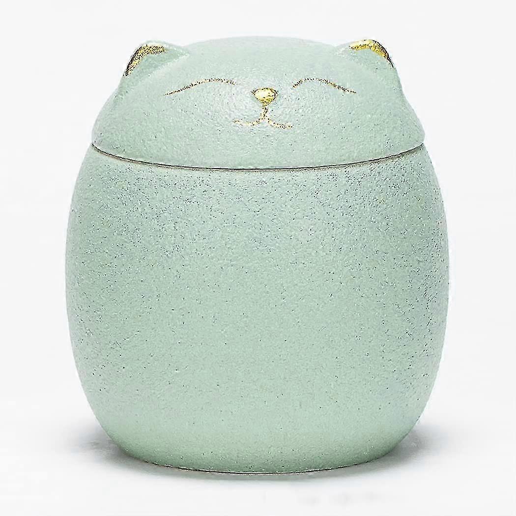 Keramisk te krukke Lucky Cat Opbevaringsbeholder i kinesisk stil Caddy forseglede låg Spisedekoration til te kaffe sukker