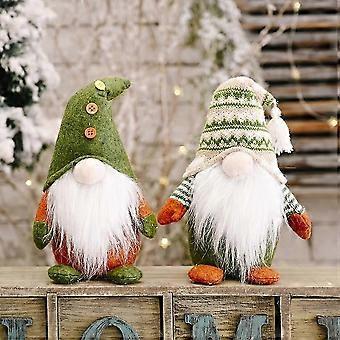 Resistente all'usura Decor Creativo Verde Babbo Natale Ornamenti Handmade Peluche Bambola Di Fine Fattura per Natale