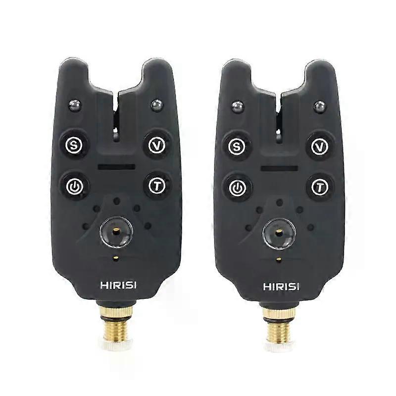 Hirisi 2pcs Carp Fishing Bite Alarm with Volume Tone Sensitivity Control and LED Indicator Fishing Accessories B1101