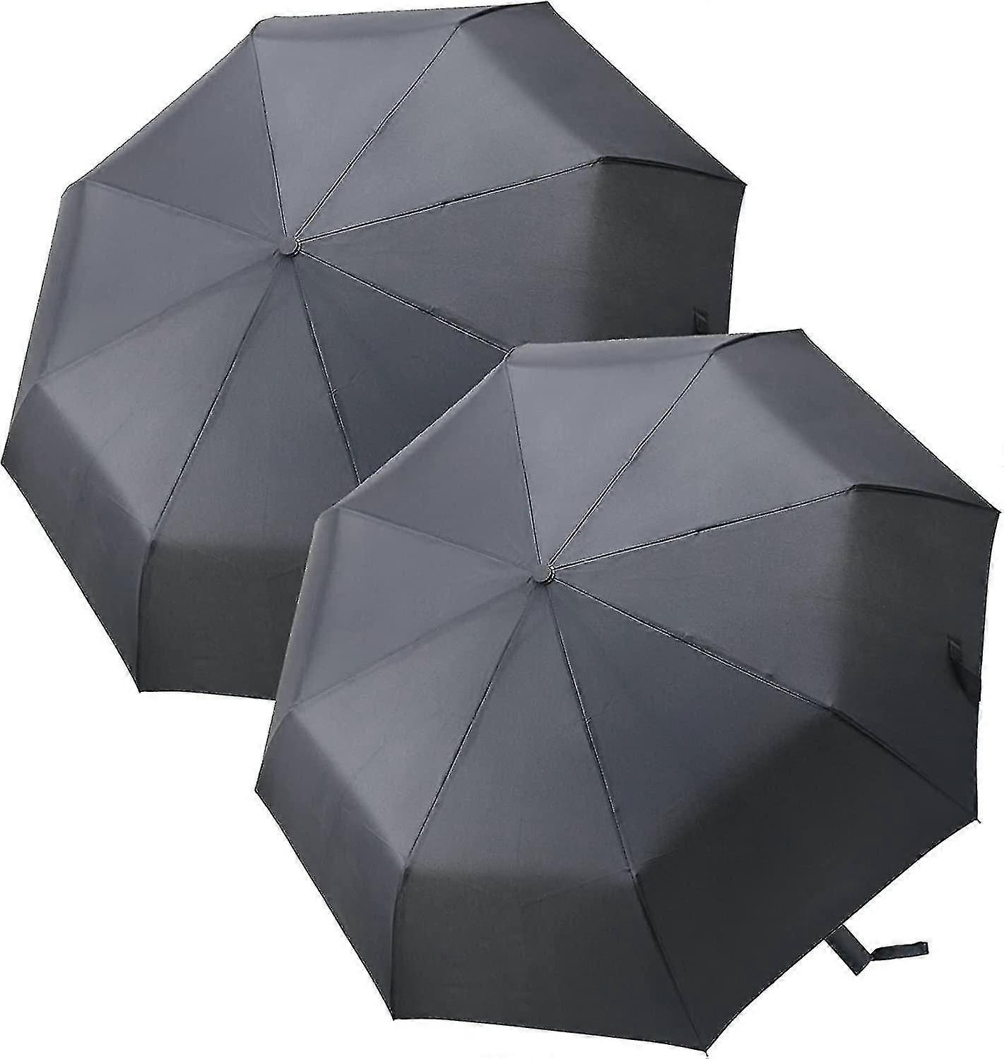 2 Pack Compact Travel Small Umbrella Windproof Collapsible Auto Open & Close Folding Mini Umbrella