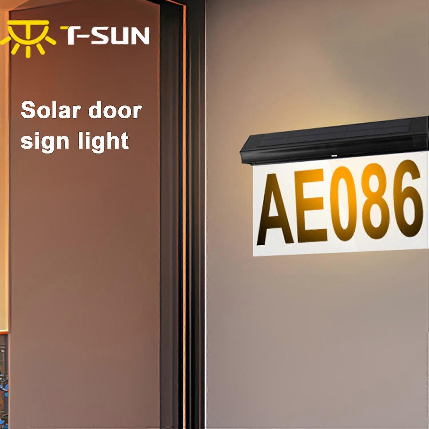 أضواء لوحة باب تعمل بالطاقة الشمسية مقاومة للماء في الهواء الطلق، لوحة عنوان رقمية مثبتة على الحائط، مدخل، حديقة، L