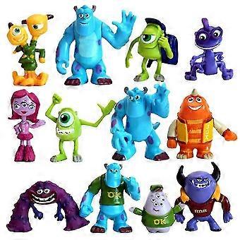 Conjunto de 12 peças de bonecos Monstros S.A. da WXH, figuras em miniatura para decoração de mesa, brinquedo ou presente para crianças.