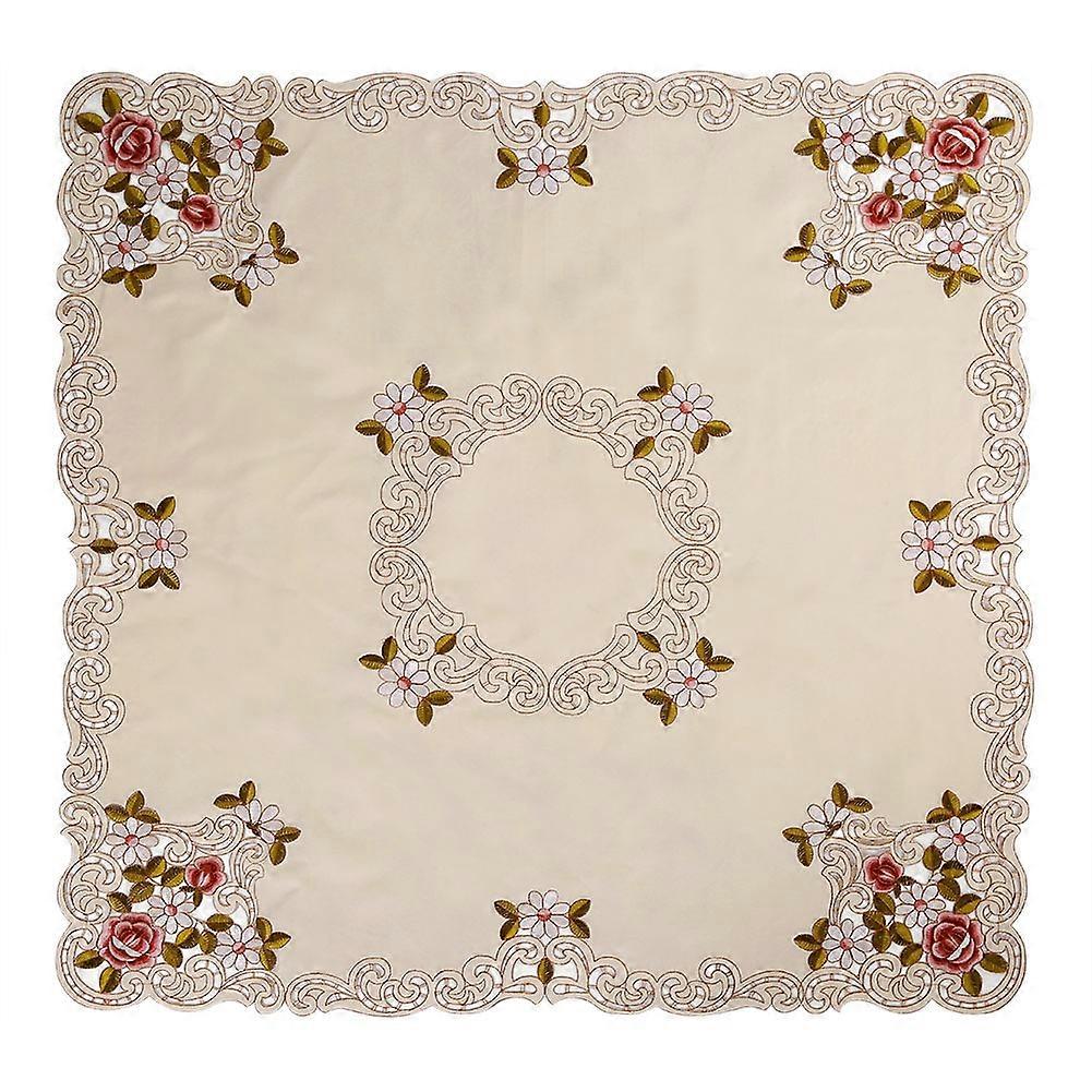 Floral Embroidered Tablecloth With Cutwork For Party Decor, Floral Table Linen, Multiple Size Options